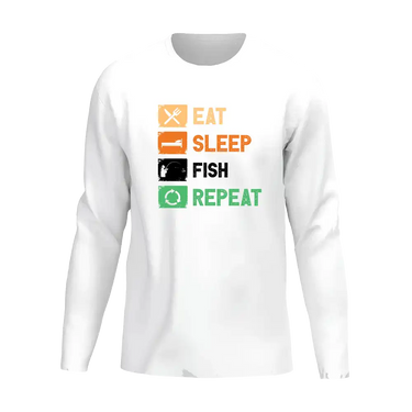 Eat Sleep Fishing Repeat Men Long Sleeve Shirt